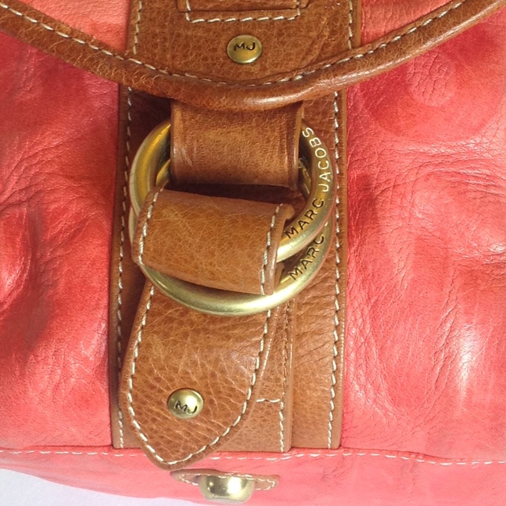 🍃🌺 Marc Jacobs - 'Coral Leather Shoulder' Bag - Picture 7 of 8